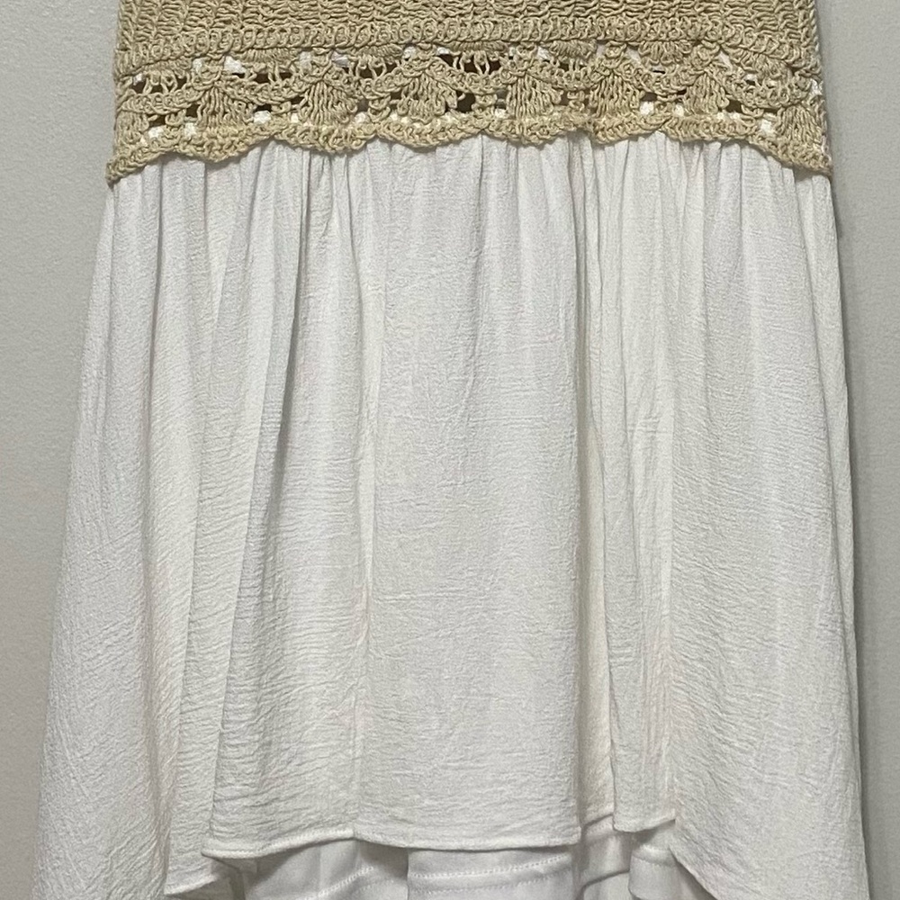 San Joy Babydoll Crochet Southwestern Equestrian Top Womens Large Flowy - Picture 3 of 9